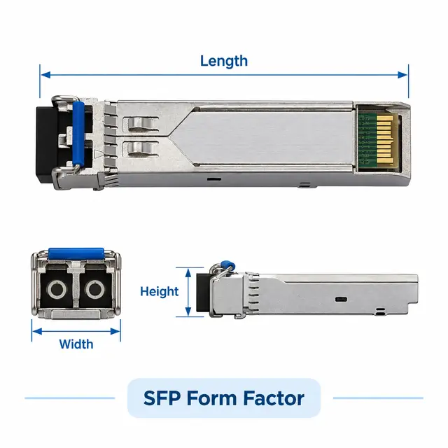 1.25G SFP Transceiver Module 1310nm 10/20km Duplex LC DDM technical drawing 1: dimensions, structure and interfaces