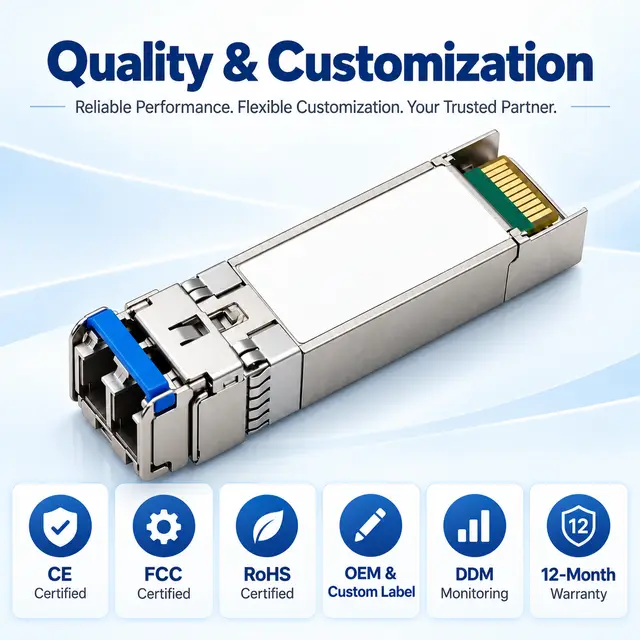 25G SFP28 ZR 1310nm 80km Single-Mode Duplex LC Long-Reach technical drawing 4: dimensions, structure and interfaces