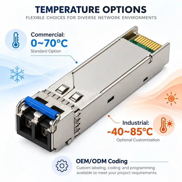 1.25G SFP Optical Transceiver 20km Single-Mode Duplex technical drawing 4: dimensions, structure and interfaces