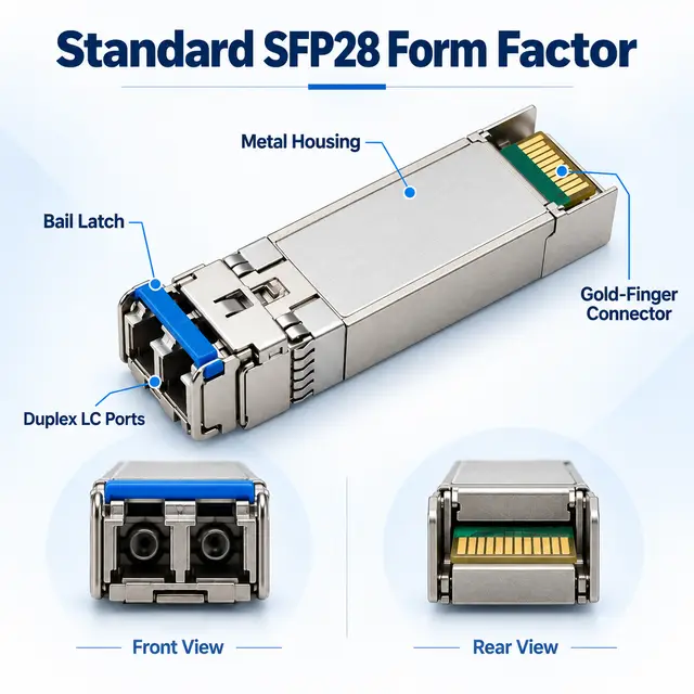 25G SFP28 SR 850nm 100m Multimode Duplex LC Optical - 850 nm technical drawing 1: dimensions, structure and interfaces