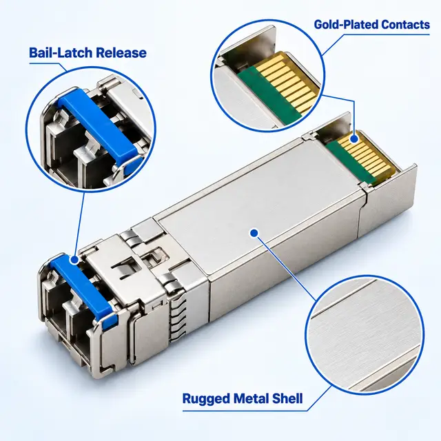 25G SFP28 SR 850nm 100m Multimode Duplex LC Optical - 850 nm technical drawing 3: dimensions, structure and interfaces