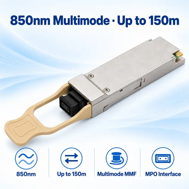 40GBASE-SR4 QSFP+ 850nm 100-150m Multimode MPO Transceiver - 850 nm — Application view 4