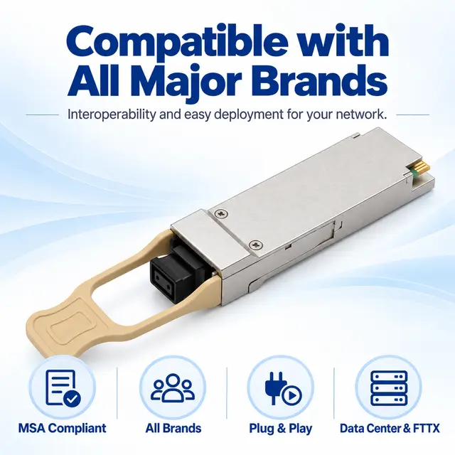 40GBASE-SR4 QSFP+ 850nm 100-150m Multimode MPO Transceiver - 850 nm — Application view 6