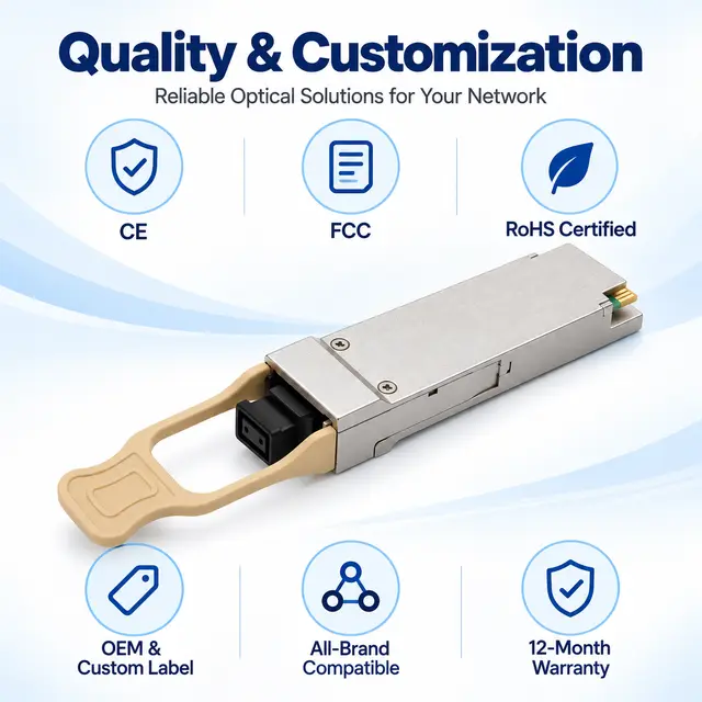 40GBASE-SR4 QSFP+ 850nm 100-150m Multimode MPO Transceiver - 850 nm technical drawing 4: dimensions, structure and interfaces