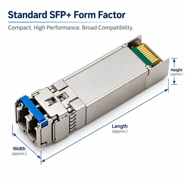 10G SFP+ LRM 1310nm 220m Multimode Duplex LC Optical technical drawing 1: dimensions, structure and interfaces