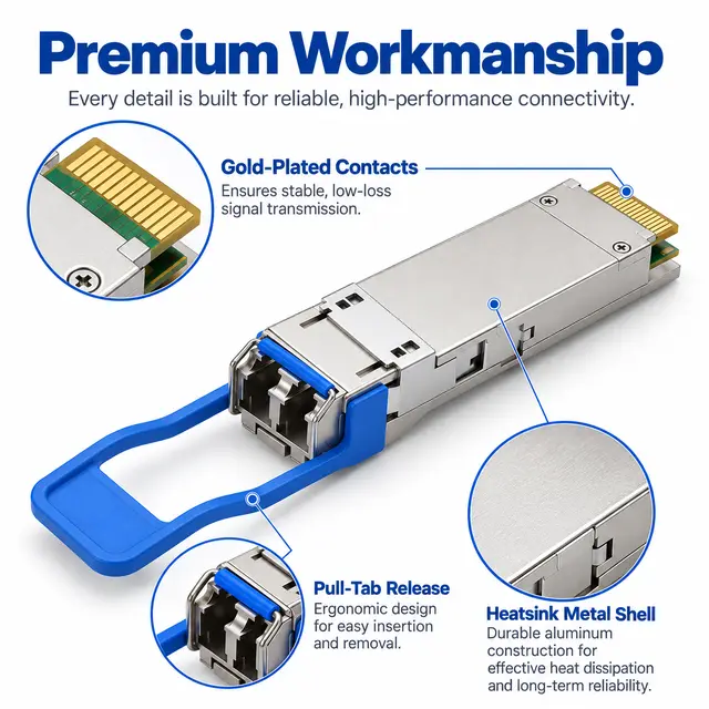 40G QSFP+ LR4 1310nm 10km Single-Mode Duplex LC Optical technical drawing 3: dimensions, structure and interfaces