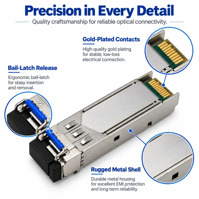 OEM 25G SFP28 WDM BiDi Single-Fiber 1270/1330nm 20km technical drawing 3: dimensions, structure and interfaces