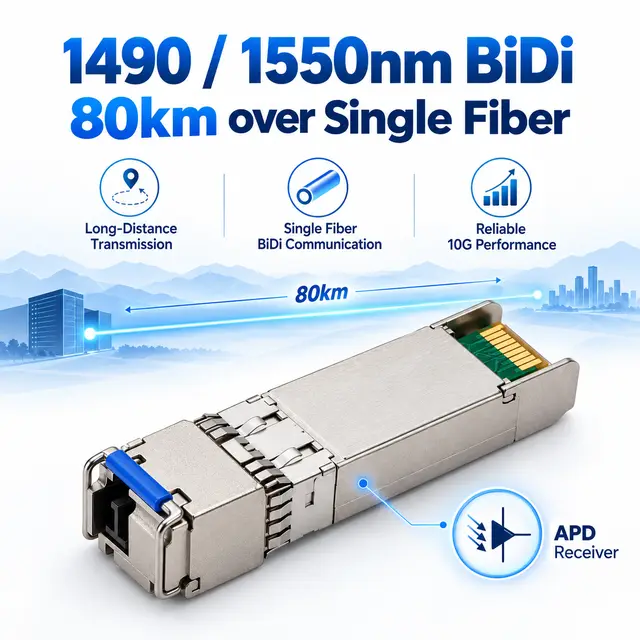 10G SFP+ BiDi BX80 80km 1490/1550nm Simplex LC DDM APD — Application view 4