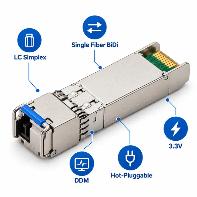 10G SFP+ BiDi BX80 80km 1490/1550nm Simplex LC DDM APD — Application view 5
