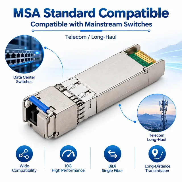 10G SFP+ BiDi BX80 80km 1490/1550nm Simplex LC DDM APD — Application view 6