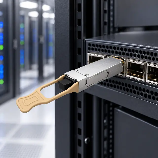 100G QSFP28 SR4 850nm 100m MMF MPO/MTP Optical Transceiver — In a host switch 2