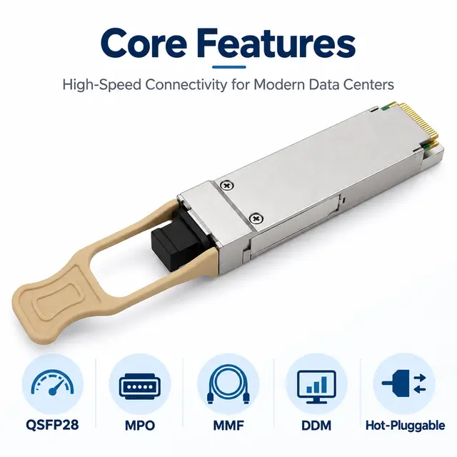 100G QSFP28 SR4 850nm 100m MMF MPO/MTP Optical Transceiver — Application view 5