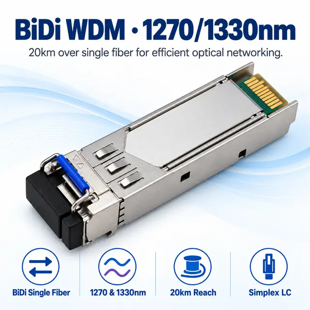 25GBASE-BR20 SFP28 BiDi Single-Fiber 1270/1330nm 20km WDM — Application view 4