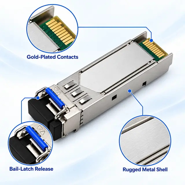 25GBASE-BR20 SFP28 BiDi Single-Fiber 1270/1330nm 20km WDM technical drawing 3: dimensions, structure and interfaces