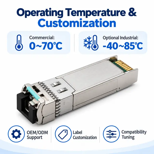 10G SFP+ BiDi BX80 80km - High-Performance Transceiver for WAN technical drawing 4: dimensions, structure and interfaces