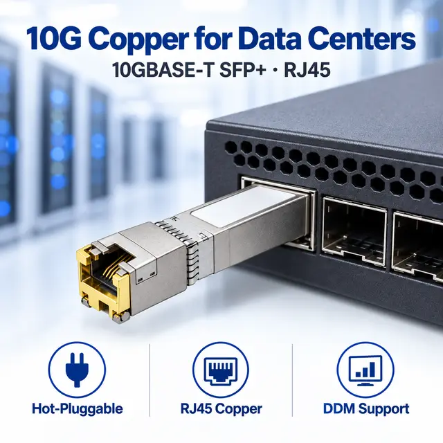 10G SFP+ Copper RJ45 10GBASE-T 30-100m Cat6a/Cat7 - t7 Hot-Swappable — In a host switch 2