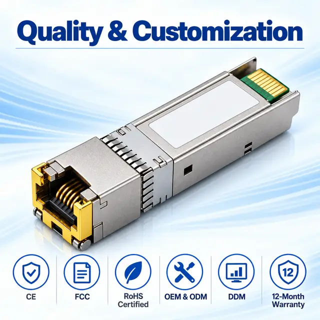 10G SFP+ Copper RJ45 10GBASE-T 30-100m Cat6a/Cat7 - t7 Hot-Swappable technical drawing 4: dimensions, structure and interfaces