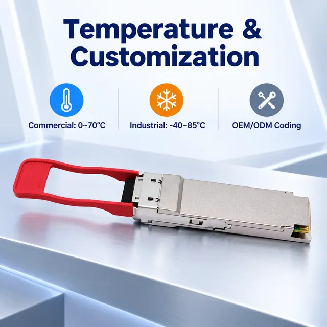 100G BiDi QSFP28-100G-BX20U/D 20km LC Long-Reach technical drawing 4: dimensions, structure and interfaces