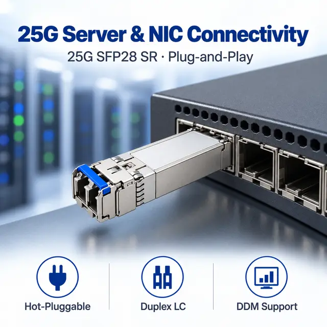 25G SFP28 SR 850nm 100m Multimode Duplex LC Transceiver — In a host switch 2