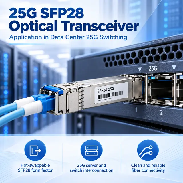 25G SFP28 Optical Transceiver Module — SR / LR / ER / BIDI — In a host switch 2