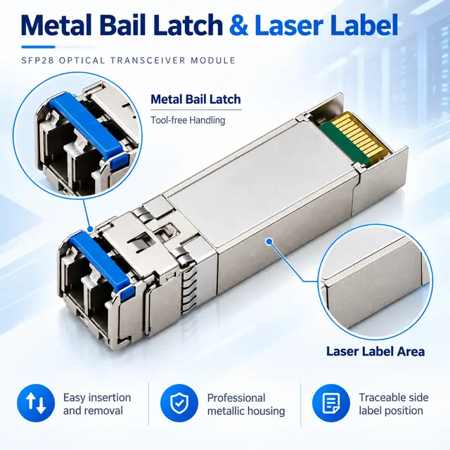 25G SFP28 Optical Transceiver Module — SR / LR / ER / BIDI technical drawing 2: dimensions, structure and interfaces