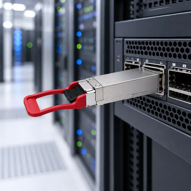 100G QSFP28 BiDi 1271/1331nm LC Single-Fiber Transceiver — In a host switch 2