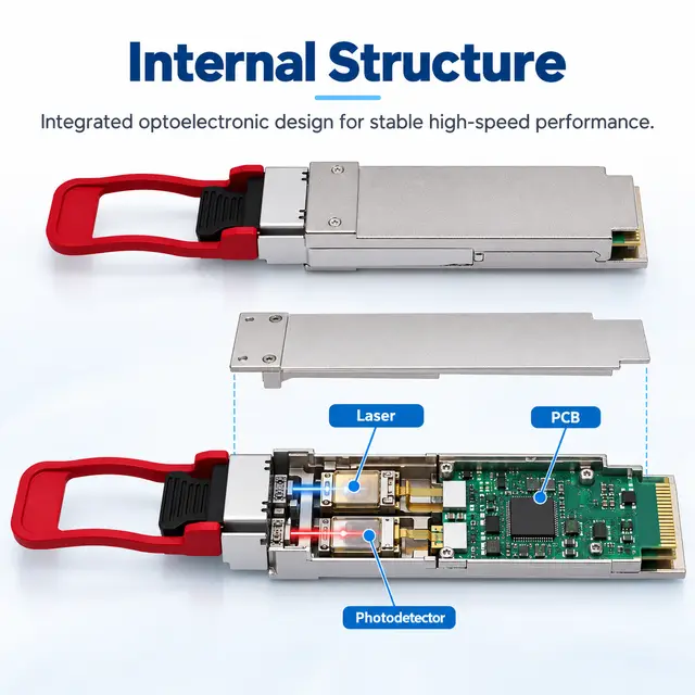 100G QSFP28 BiDi 1271/1331nm LC Single-Fiber Transceiver technical drawing 2: dimensions, structure and interfaces